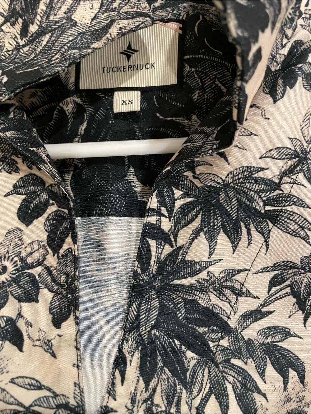 Tuckernuck NWT Top Margot Blouse Noir Cyprus Toile XS stand collar - Picture 4 of 6